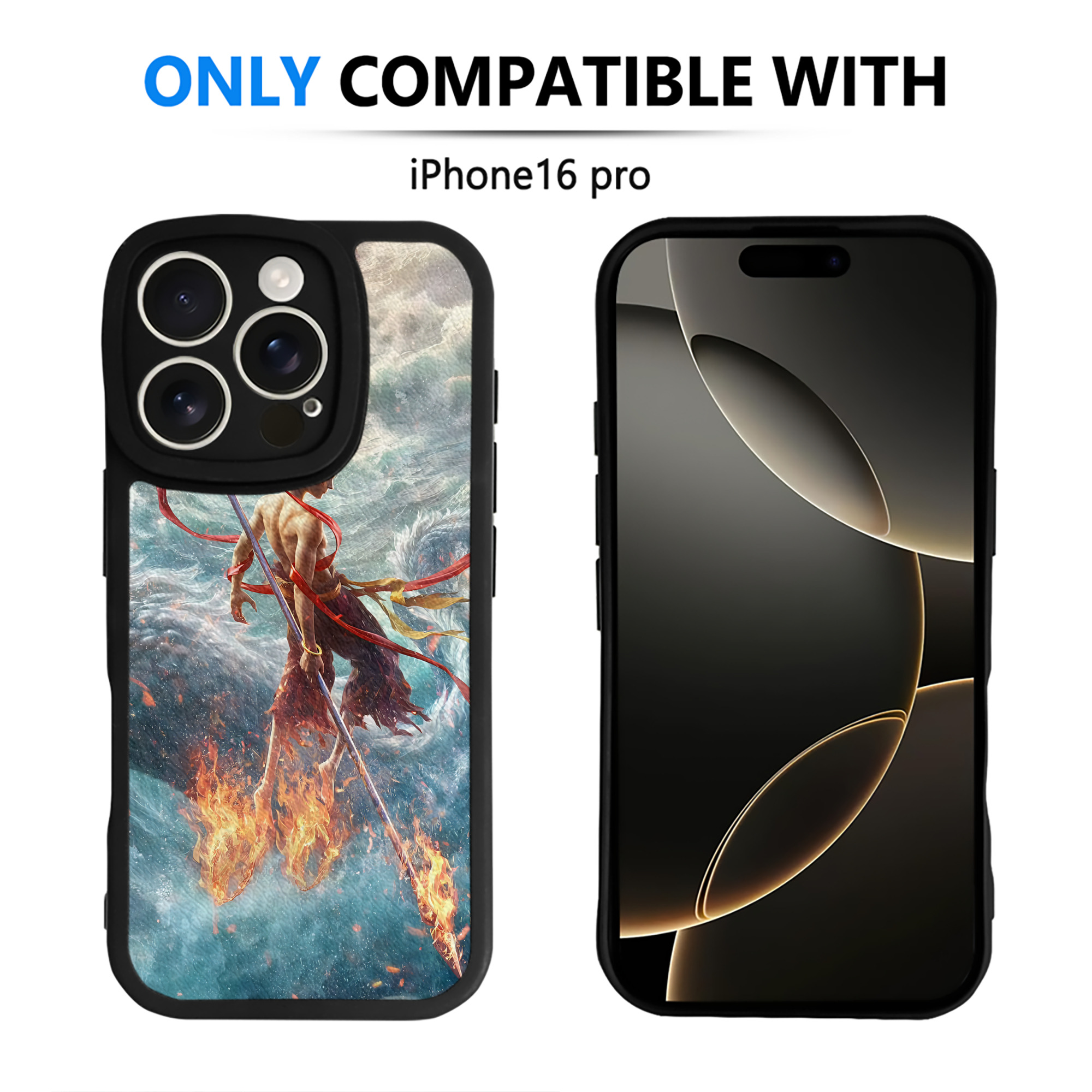 （画像用） Ne Zha 2 ナタ 魔童の大暴れ 【iPhone 16シリーズ対応】シリコンスマホケース（レザー調） 材質：シリコン